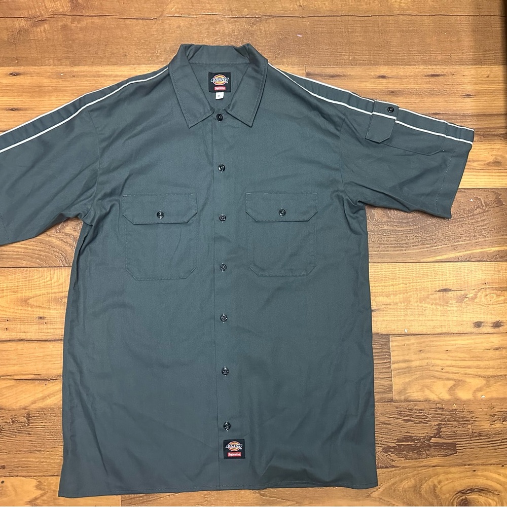 Rare Supreme by Dickies Collab Men's Grey Casual Button Down Shirt